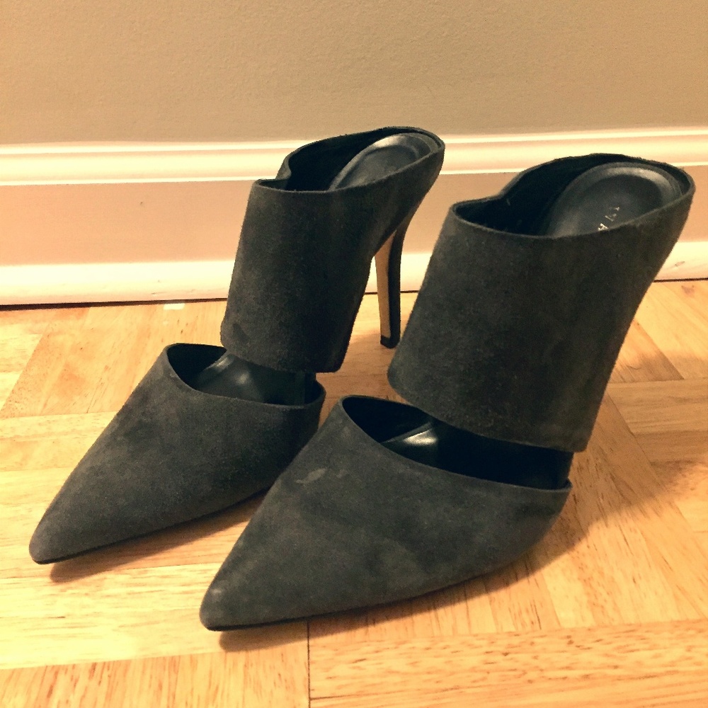 Ivanka Trump Grey Suede Heels 9.5